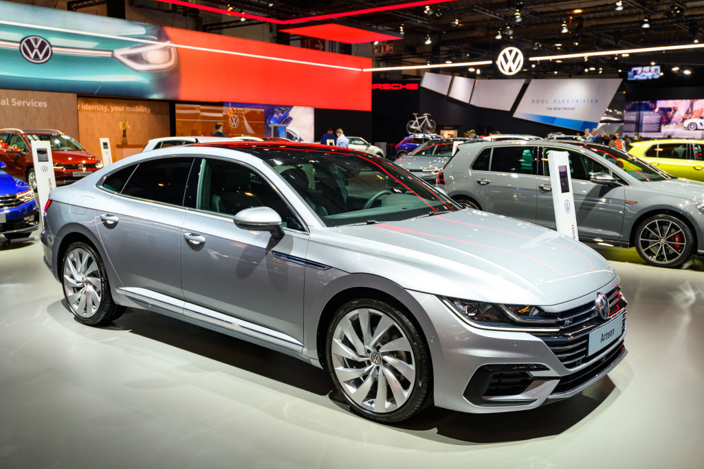 A Volkswagen Arteon on display at an auto show