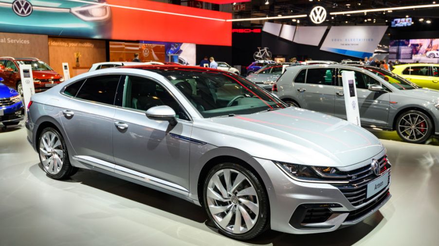 A Volkswagen Arteon on display at an auto show