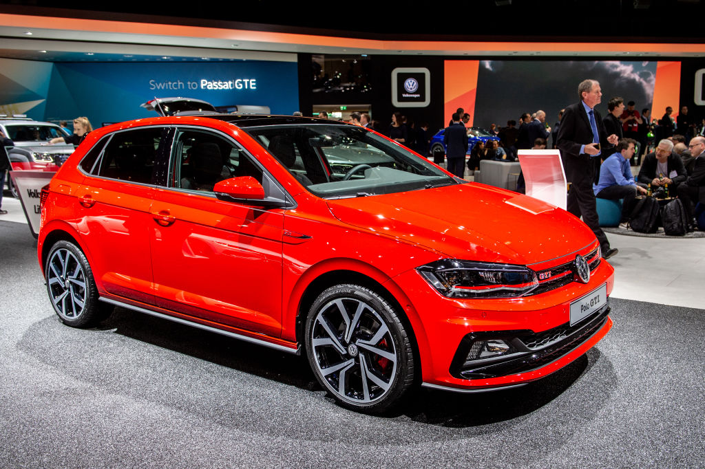 Volkswagen Polo GTI is displayed during the first press day at the 89th Geneva International Motor Show