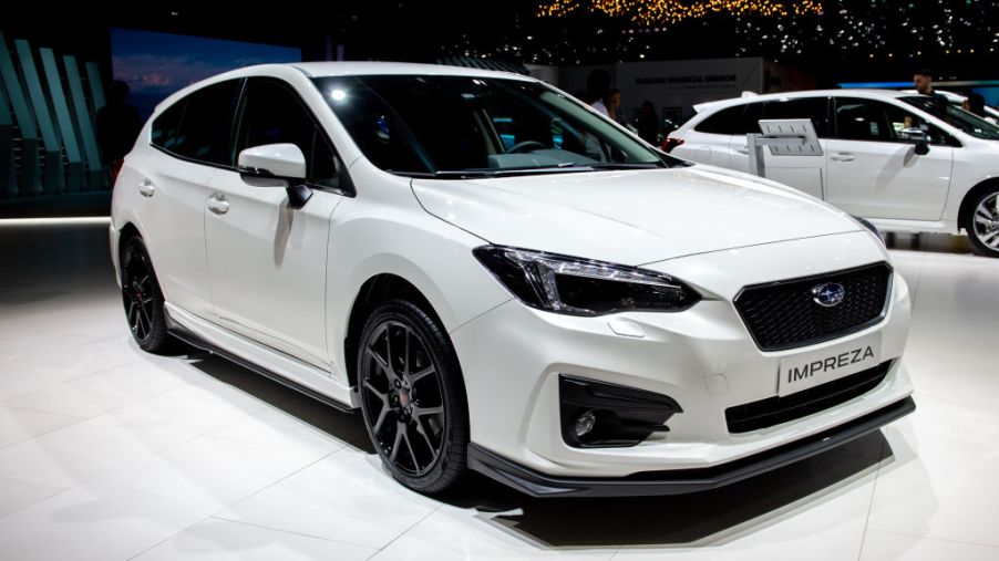 Subaru Impreza is displayed during the second press day at the 89th Geneva International Motor Show