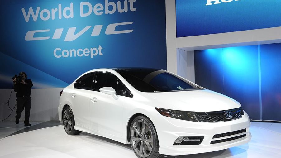 The 2012 Honda Civic concept car is viewed during the first press preview day at the 2011 North American International Auto Show