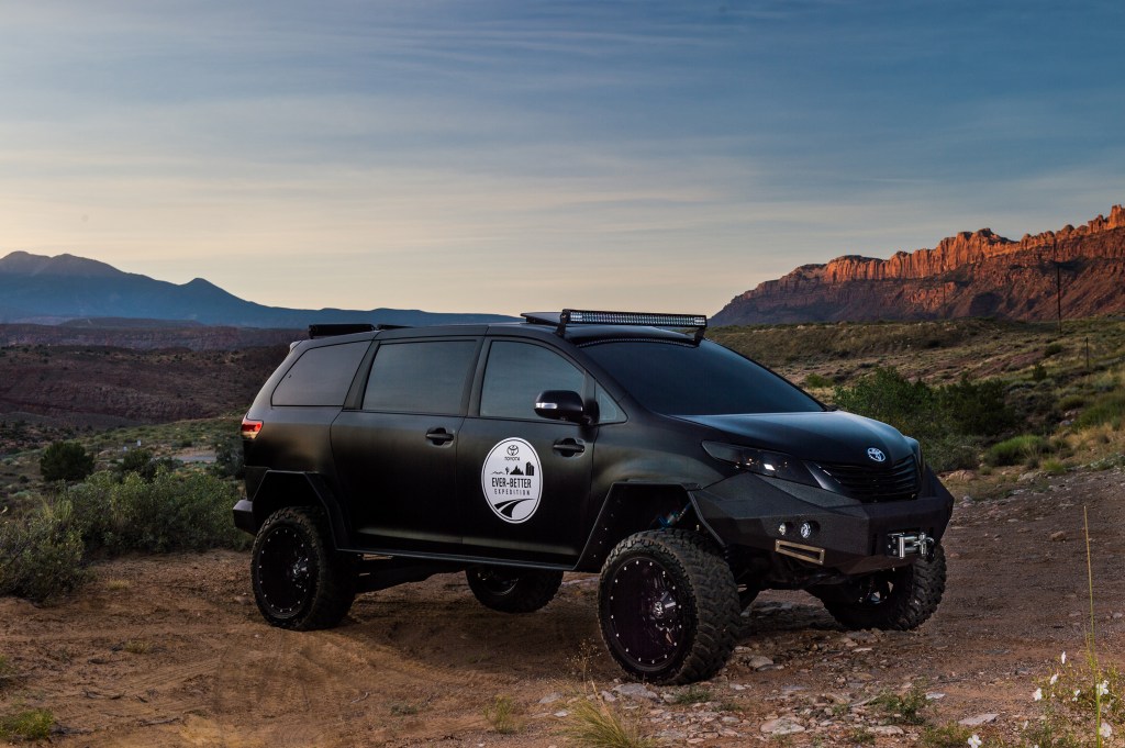 Toyota Sienna/Tacoma overland build, black on black and ready for anything