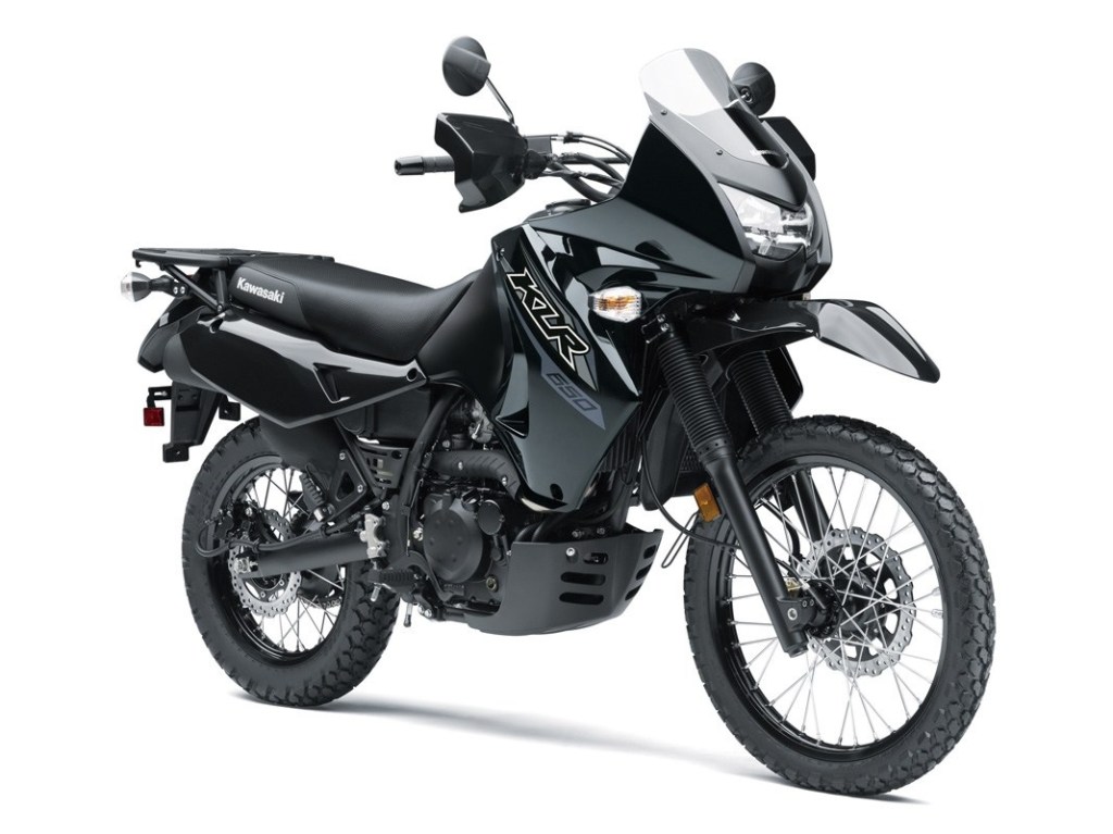 Black 2018 Kawasaki KLR650 motorcycle