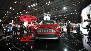 2019 Toyota RAV4 is on display during the New York Autoshow