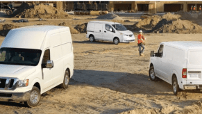 nissan's commercial van lineupdirt field with