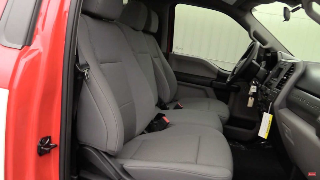 Interior in gray cloth of 2020 F250 Ford Super Duty