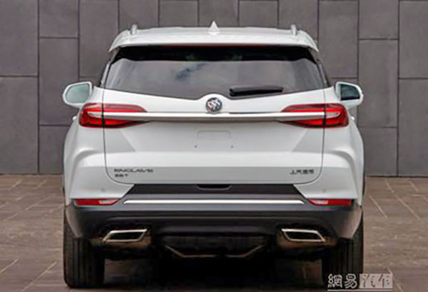rear view of white 2020 Buick Encore for China