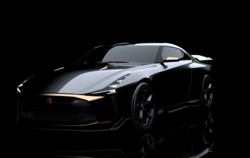 2021 Nissan GTR-50 by Italdesign with a black background