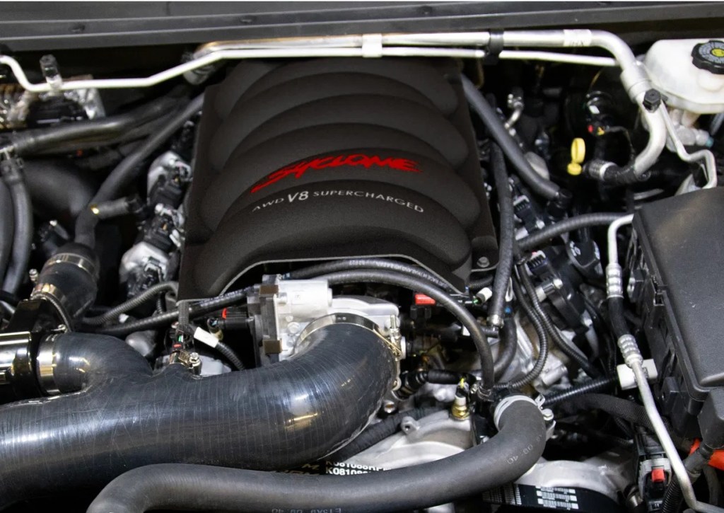 The 2021 SVE GMC Syclone's 750-hp supercharged V8 engine