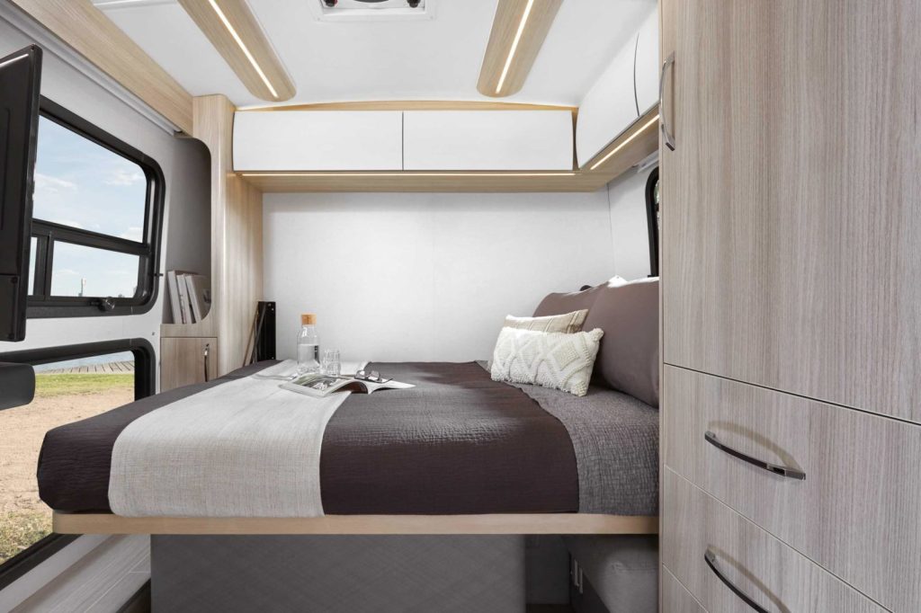The Murphy Bed view of the 2021 Wonder Rear Lounge RV | Leisure Travel Vans