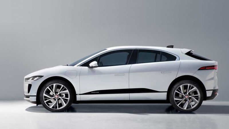 Side view of 2021 Jaguar I-Pace in white