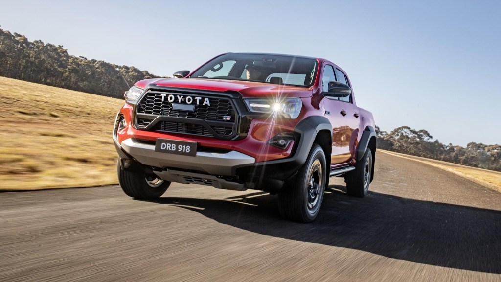 The 023 Toyota Hilux driving down the road