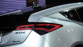 The world premiere of the Acura ZDX is unveiled at the New York International Auto Show