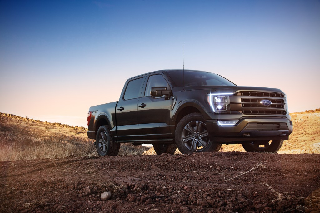All-new 2021 Ford F-150 Lariat trim parked in dirt