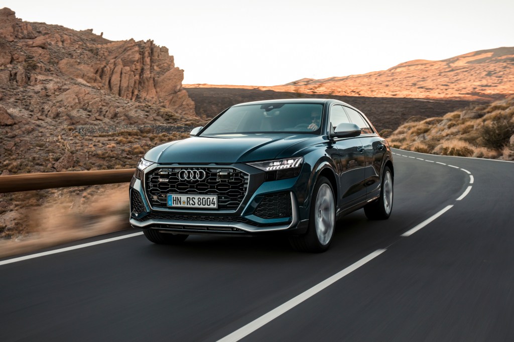 An Audi RS Q8 in motion
