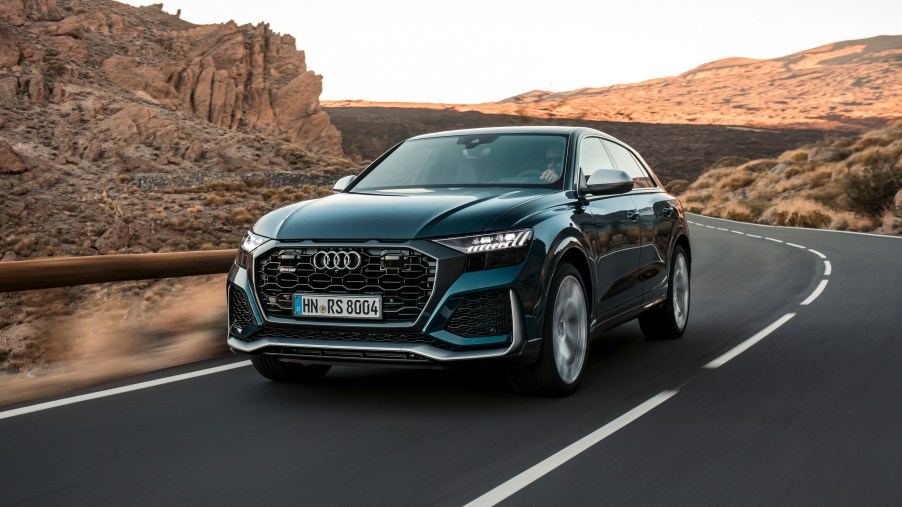 An Audi RS Q8 in motion