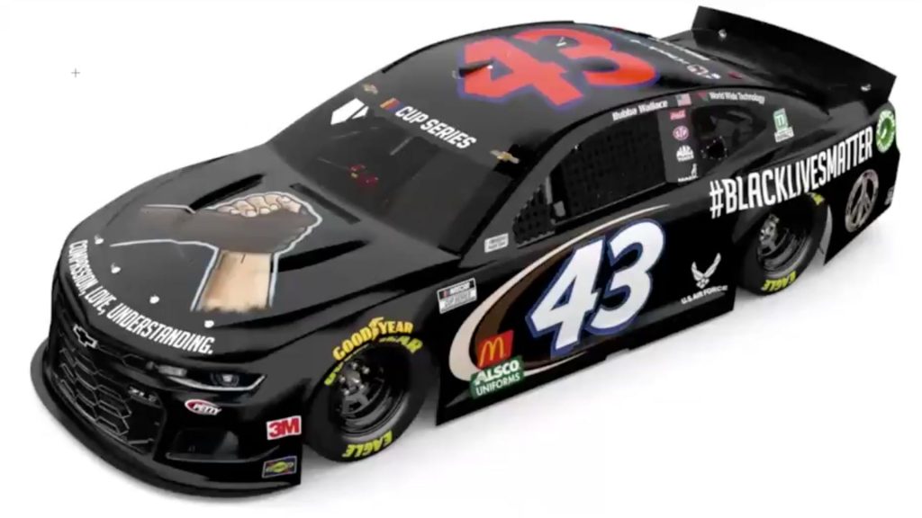 Bubba Wallace No. 43 Chevy BLM paint scheme