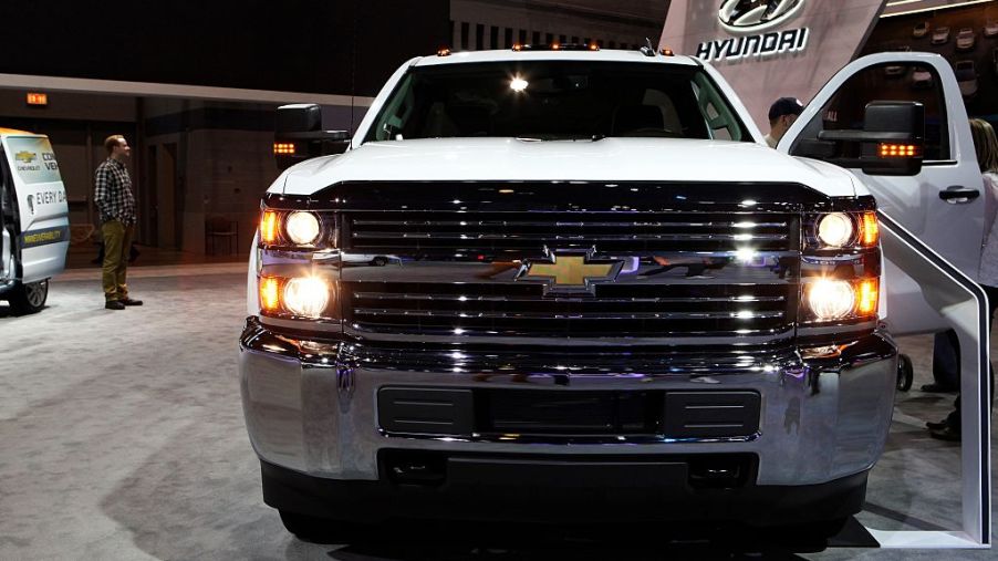 2016 Chevrolet Silverado 3500 HD truck is on display at the 108th Annual Chicago Auto Show