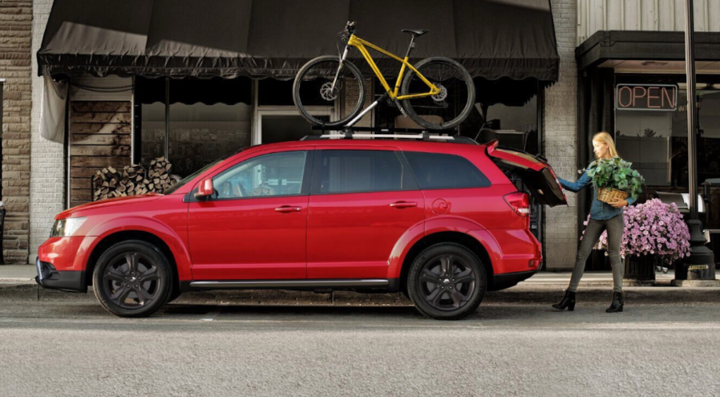 A red Dodge Journey