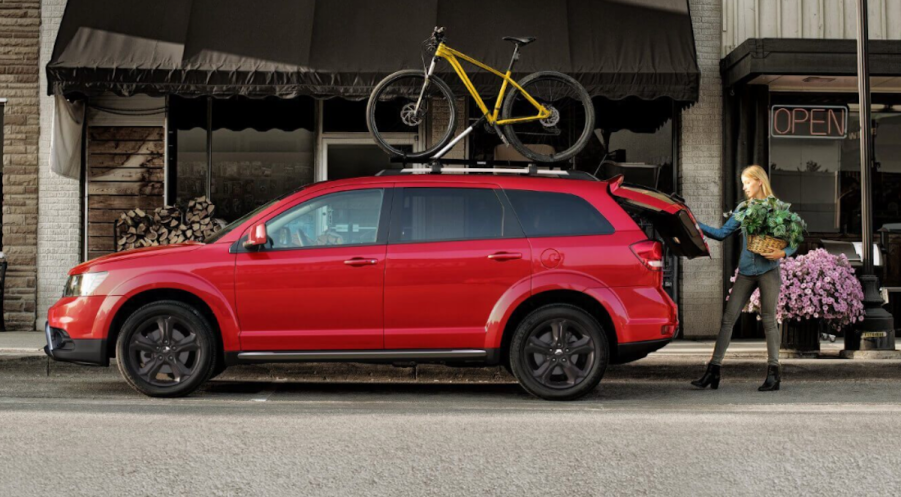 A red Dodge Journey