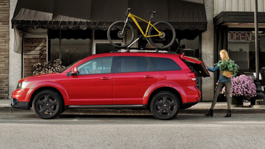 A red Dodge Journey
