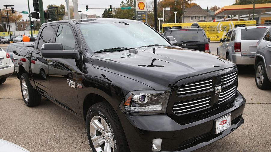 A Ram 1500 truck is offered for sale at the Marino Chrysler Jeep Dodge dealership