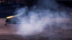 Drifter in a parking lot