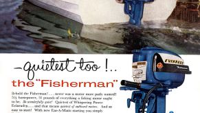 color advertising for Evinrude outboard motors