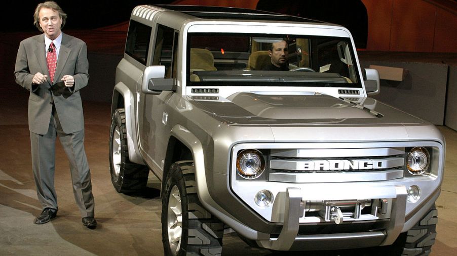Ford Bronco on display at auto show