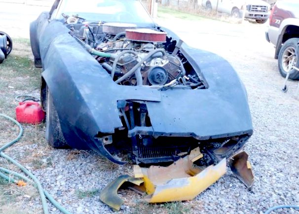 wrecked twin-engine corvette