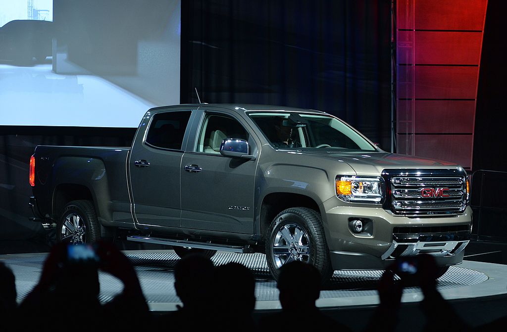 The new GMC Canyon midsize pickup is presented at Russell Industrial Center in advance of the North American International Auto Show