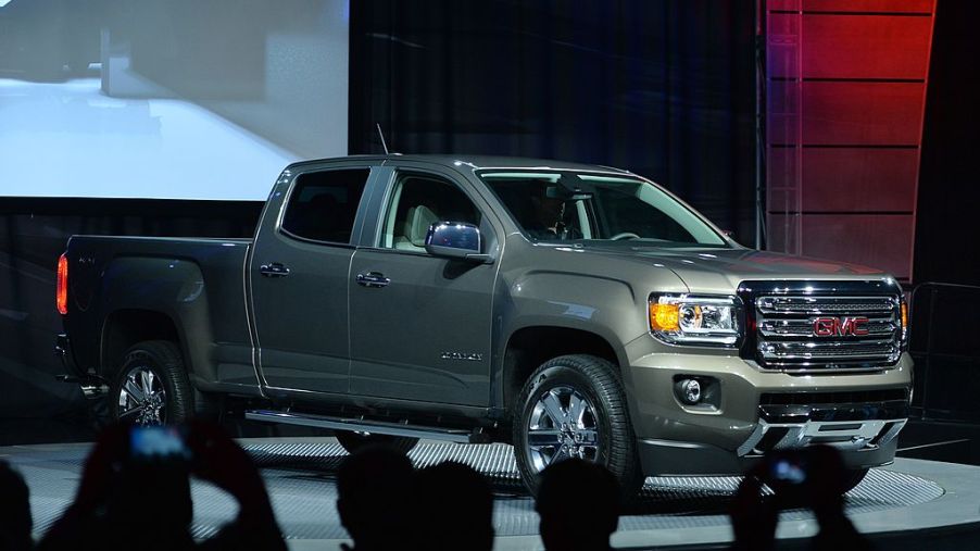 The new GMC Canyon midsize pickup is presented at Russell Industrial Center in advance of the North American International Auto Show