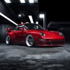 Red Gunther Werks 400R in a concrete building