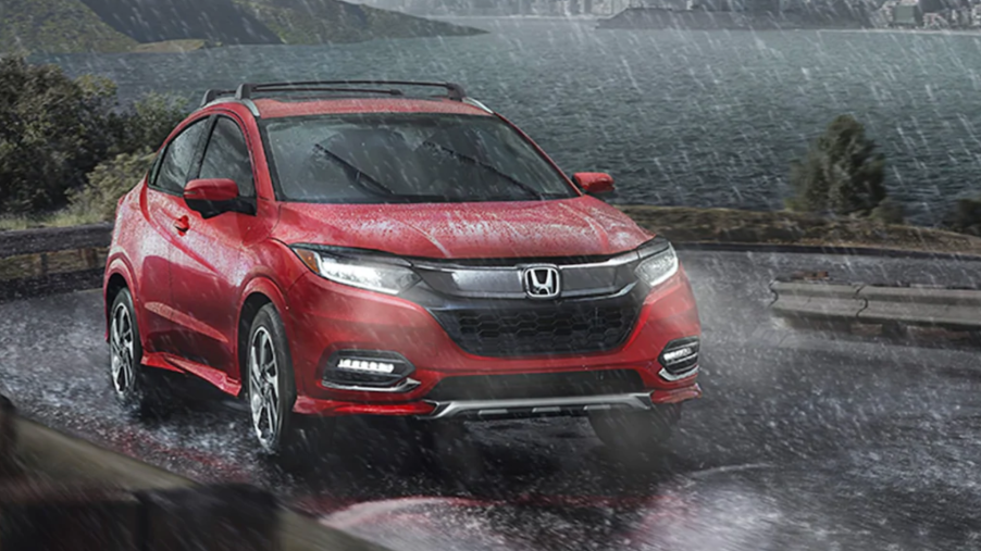 Honda HR-V driving in rain storm