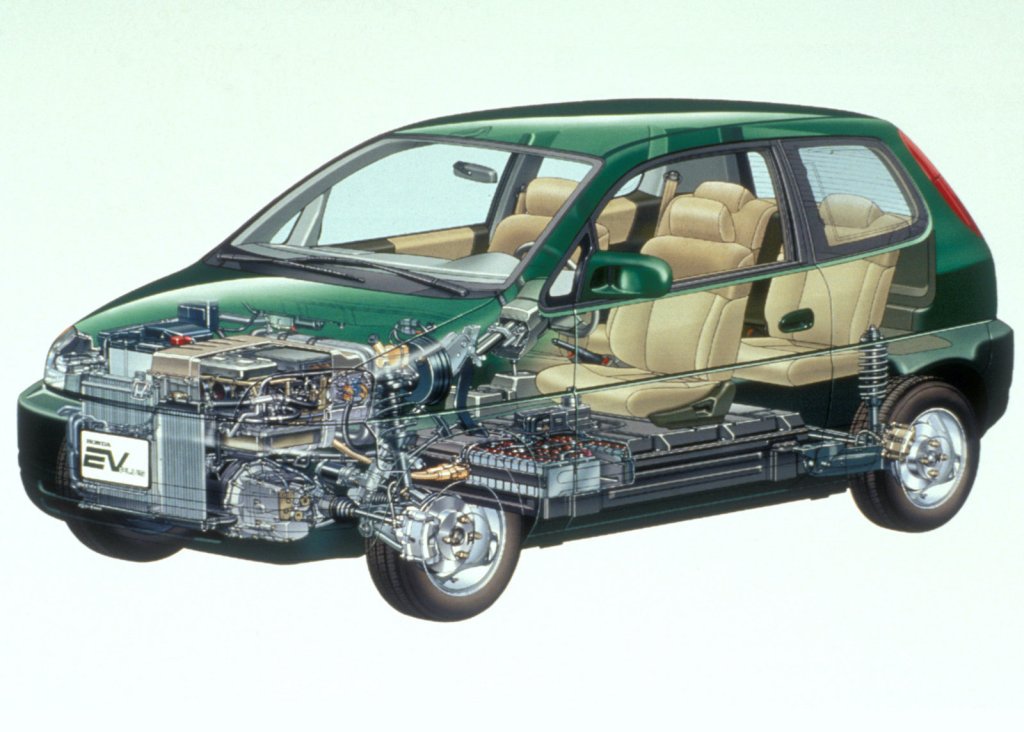 a cutaway shot of the honda EV Plus