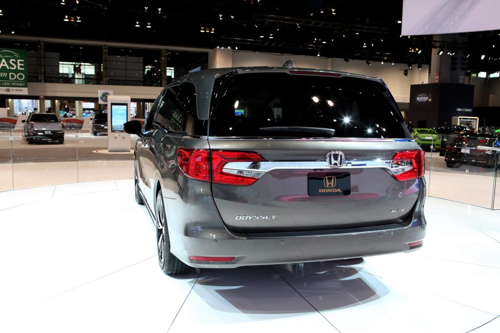 A Honda Odyssey on display at an auto show