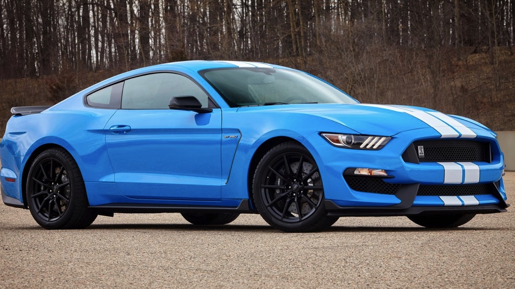 It may be much more affordable to buy a three year old mustang, like this candy blue ford gt350 Shelby from 2017