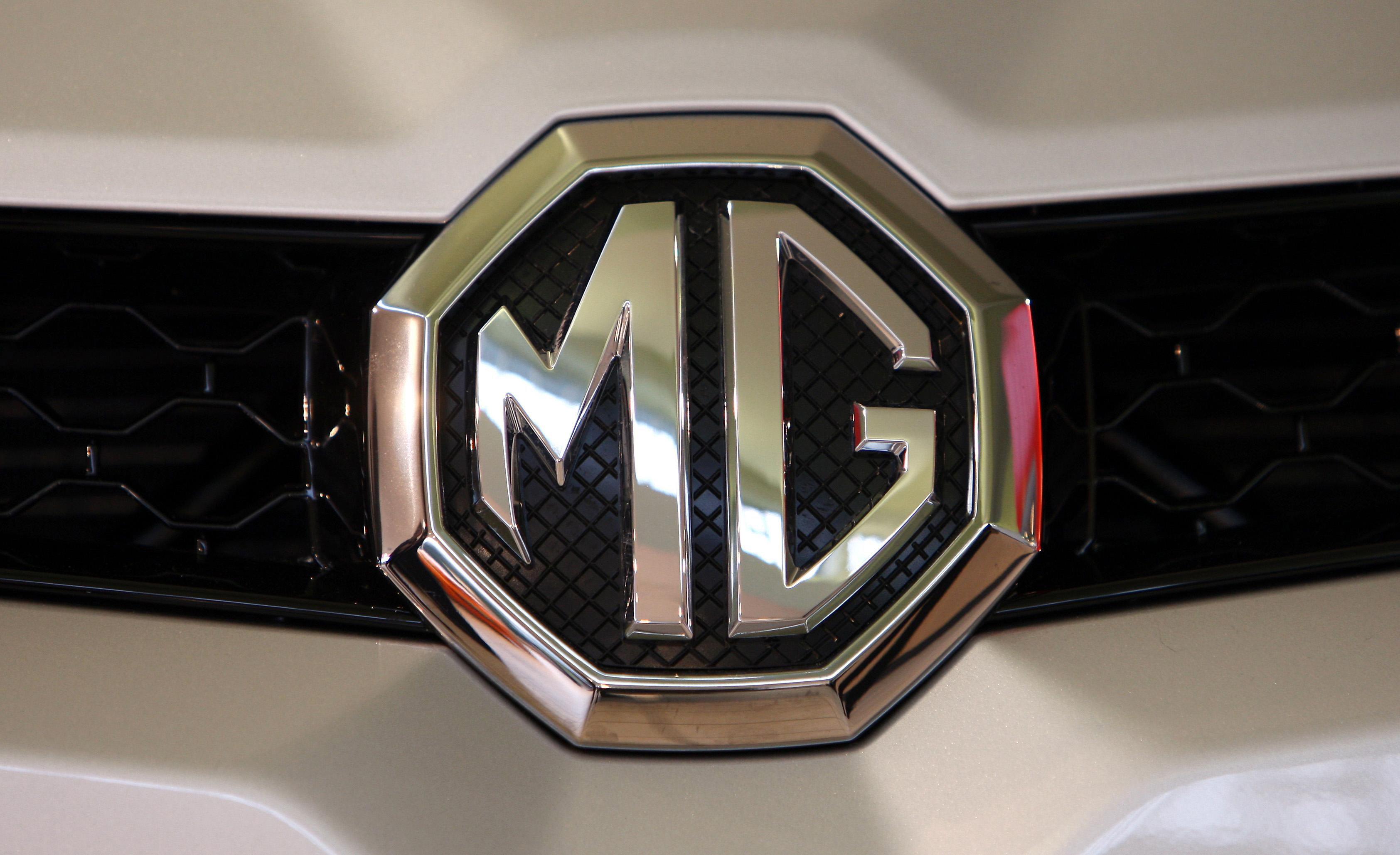 MG Logo on the front of a car