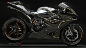 The carbon-fiber-and-gold MV Agusta F4 Claudio sportbike