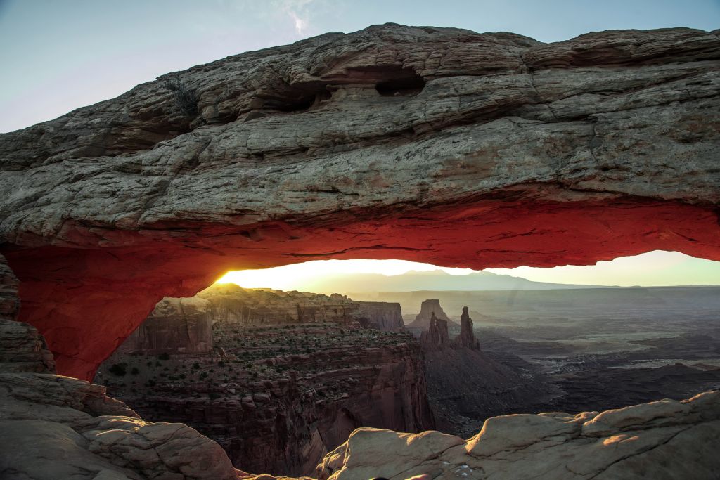 Mesa arch is a unique arch found in Canyonlands, in the town of Moab, Utah. on June 4, 2018. (Photo by Larry Hulst/Michael Ochs Archives/Getty Images)