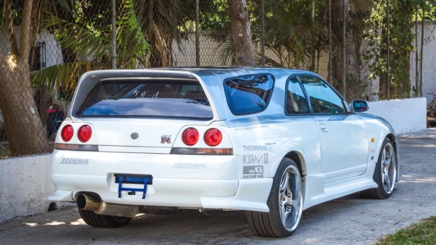 JDM Skyline converted into a station wagon called Speed Wagon rear 3/4 view