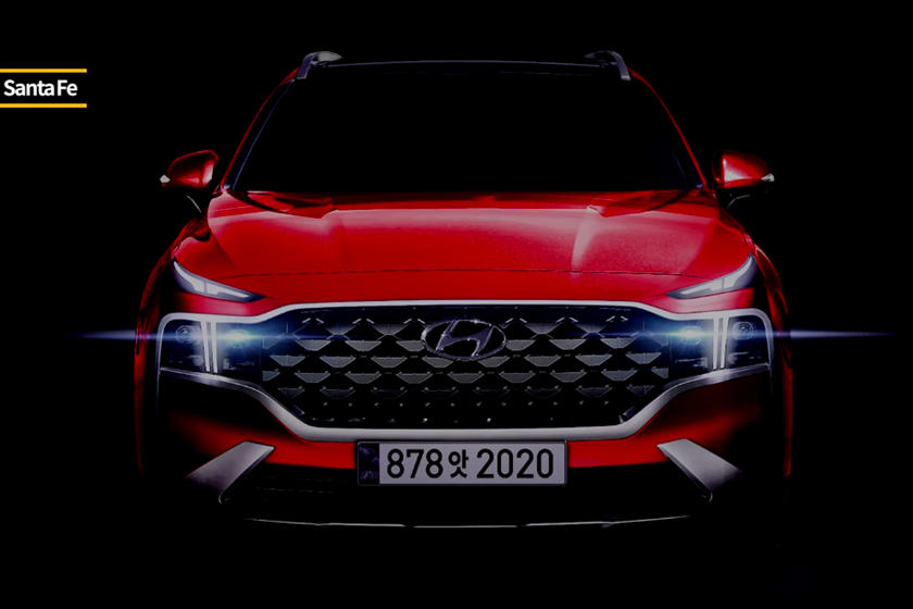 2021 Hyundai Santa Fe shown with new red paint 