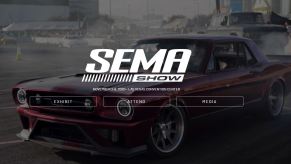 SEMA Show graphic centered on the screen