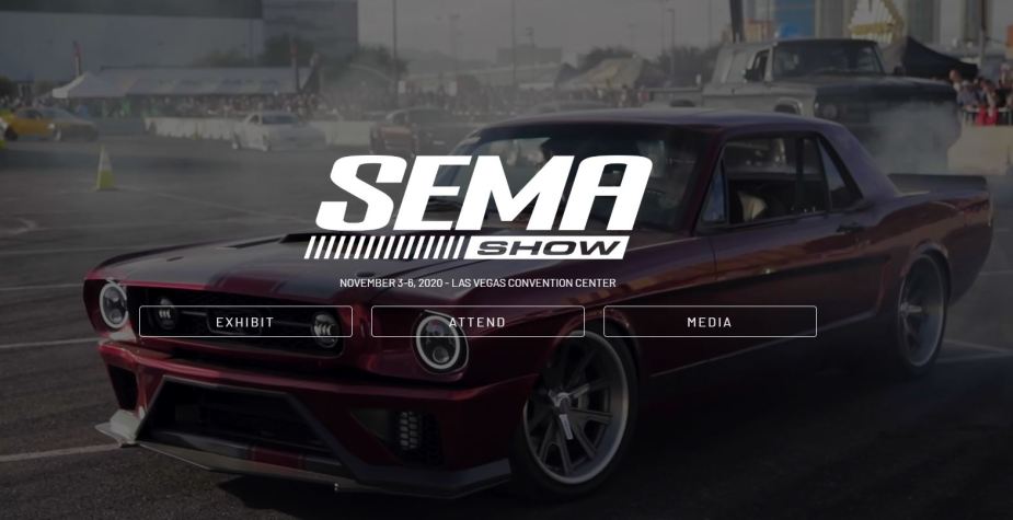 SEMA Show graphic centered on the screen