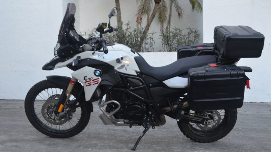 Used 2013 BMW F 800 GS motorcycle with saddle bags