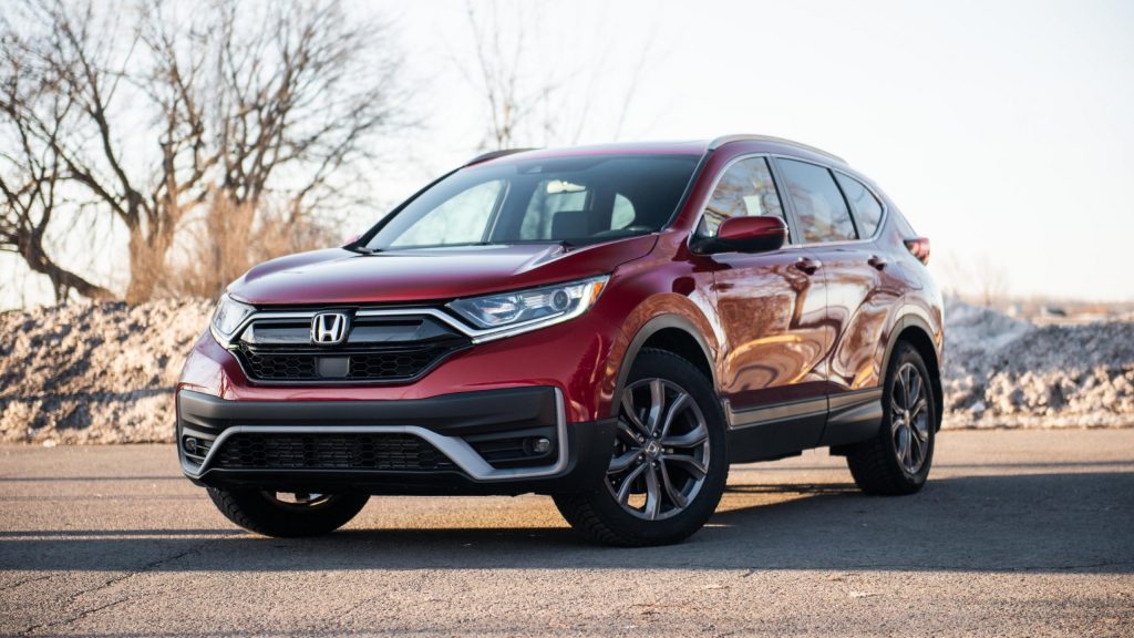 a red honda CR-V sport