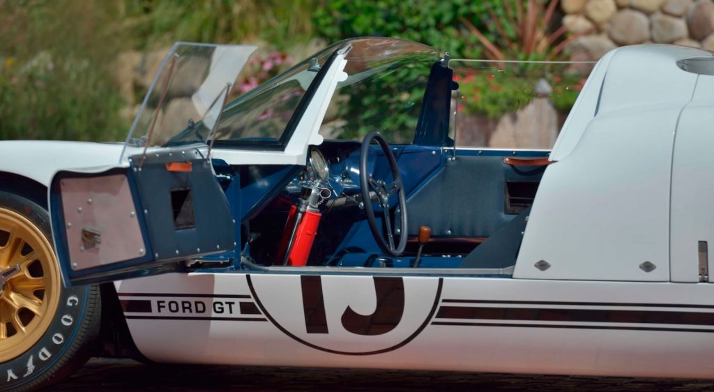A look at the small open door of the 1965 Ford GT Roadster