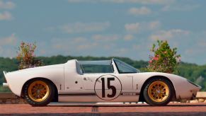 Looking at the profile of the 1965 Ford GT Roadster