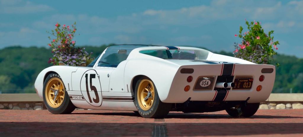 Looking at the rear quarter of the 1965 Ford GT Roadster 
