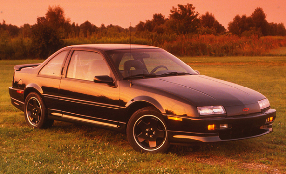 sunset shot of 1990 Chevy Beretta